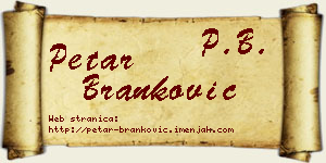Petar Branković vizit kartica